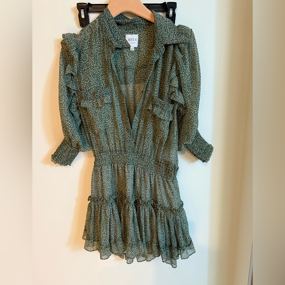 Misa Los Angeles Green Mini Dress